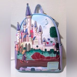 Sleeping beauty castle loungefly mini backpack
